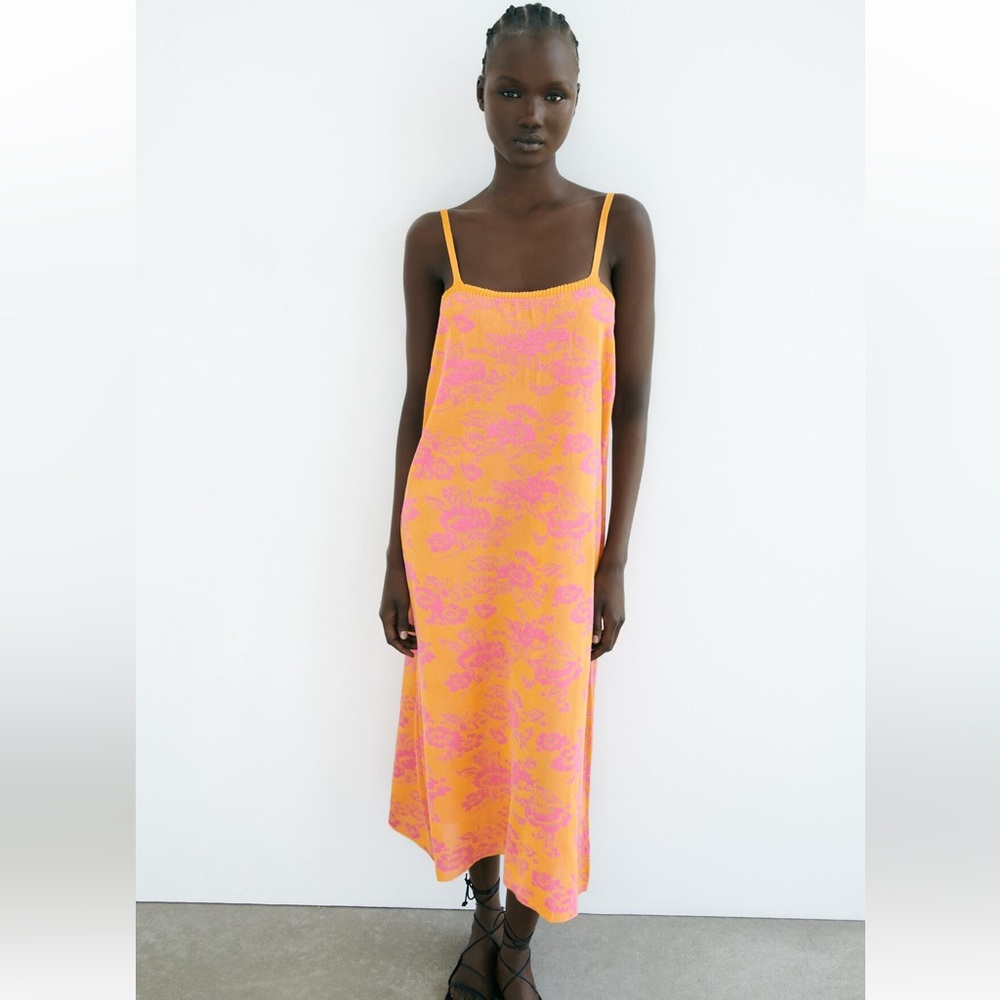 Zara jacquard knit midi dress